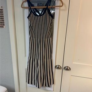 Target Black and Cream Striped Midi Dress